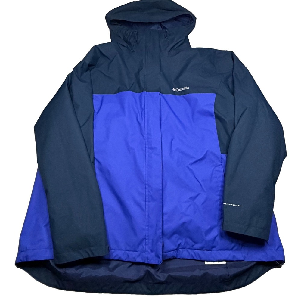Columbia Wahkeena Falls 3L Rain Jacket 3-in-1 Interchange Blue Mens Size 3X